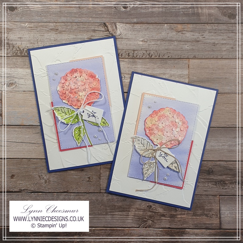 Handmade For You cards with a hydrangea flower