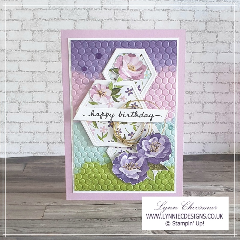 Birthday card using Hues of Happiness designer series paper and Beautiful Shapes dies