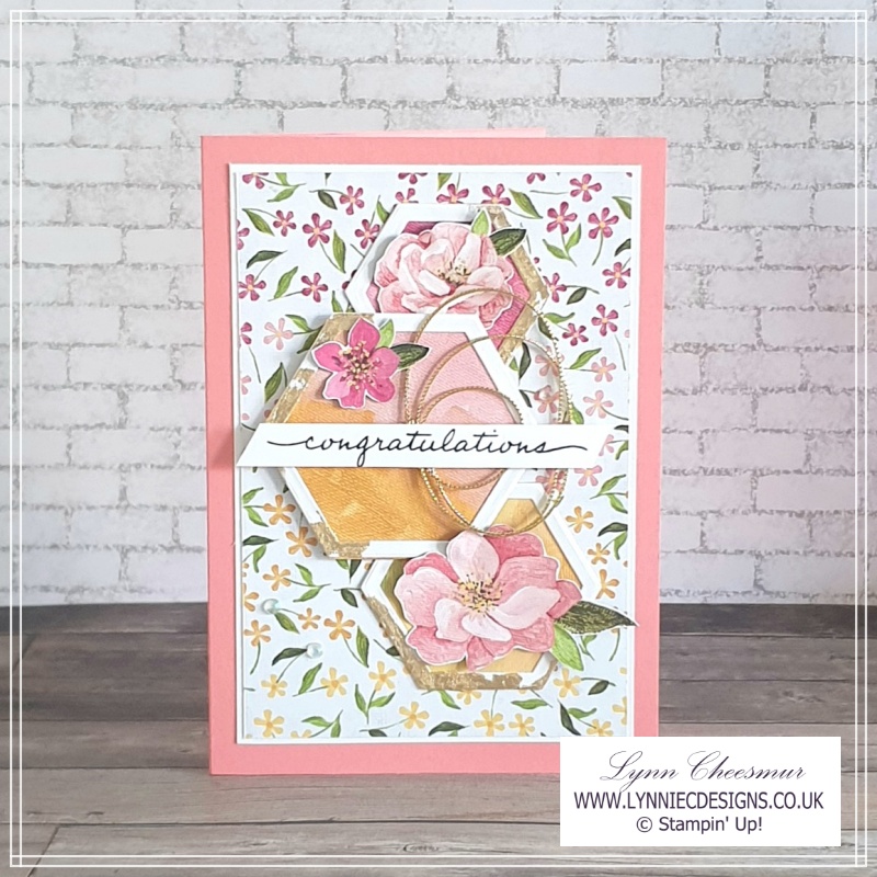 Congratulations card featuring Hues of Happiness paper and Beautiful Shapes dies