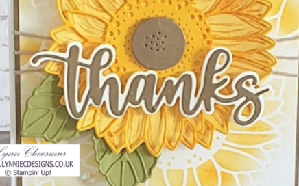 Thanks card with a die cut sunflower