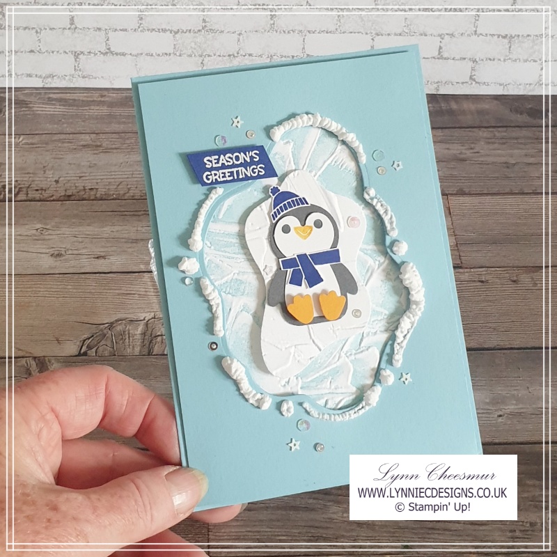 CASEing the catalogue - Cute Christmas card featuring Penguin Place by Stampin' Up!