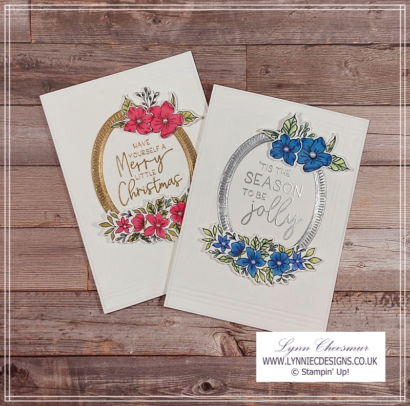 Two Elegant Christmas cards using Framed Florets bundle and Framed & Festive stamp set by Stampin' Up!