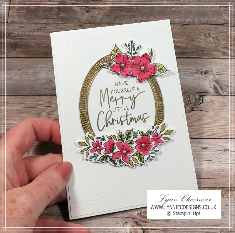 Elegant Christmas card using Framed Florets bundle and Framed & Festive stamp set by Stampin' Up!