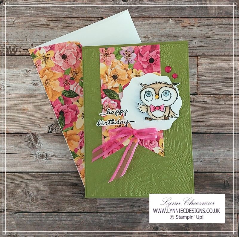 Learn how to stamp the perfect mirror image on this Birthday card featuring Adorable Owls, Fern 3D embossing folder and Hues of Happiness paper by Stampin' Up!