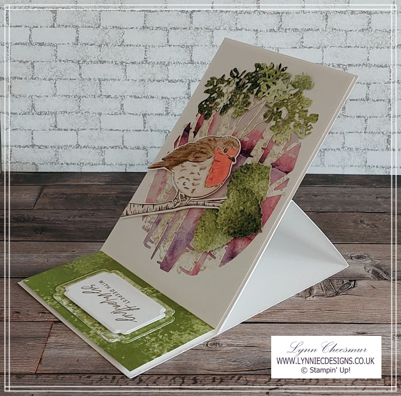 A simple easel sympathy card featuring Perched in a Tree and Something Fancy bundles by Stampin' Up!