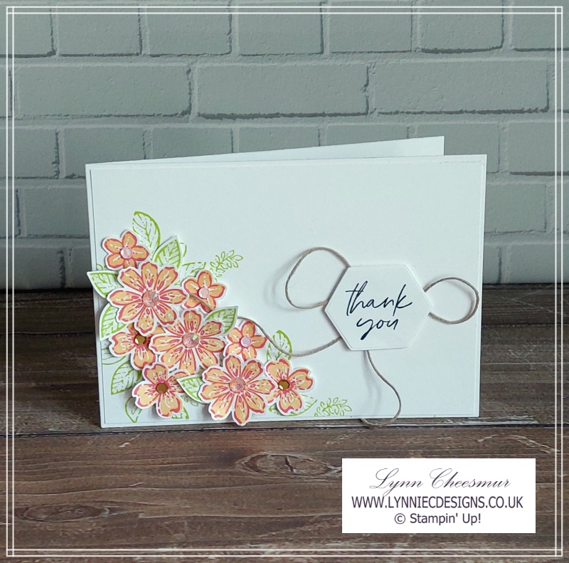 Thank you card featuring Petal Park Bundle and Something Fancy Bundle by Stampin' Up!