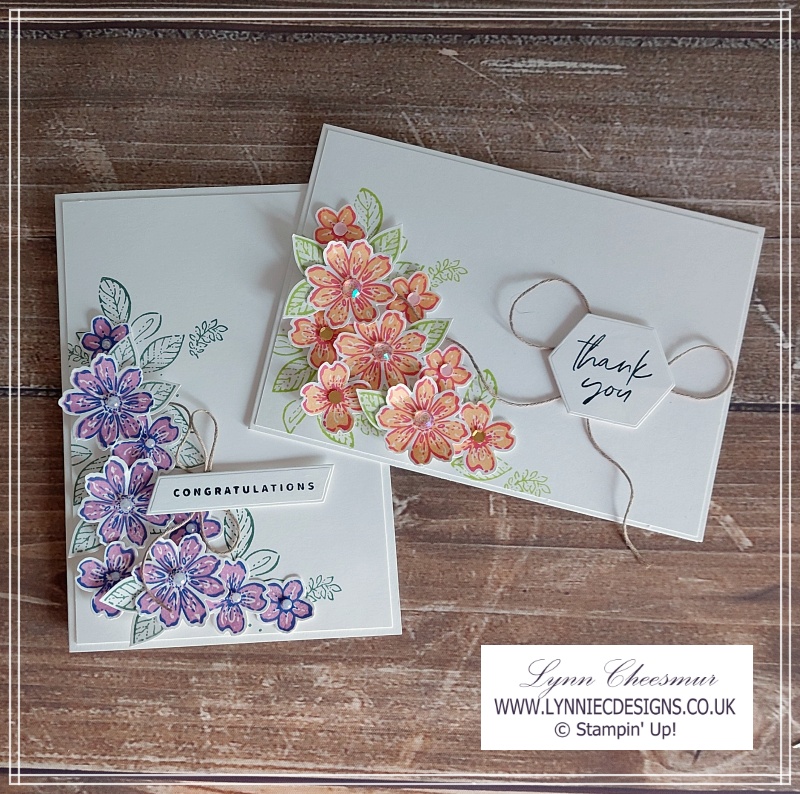 Thank you and congrulations card featuring Petal Park Bundle and Something Fancy Bundle by Stampin' Up!