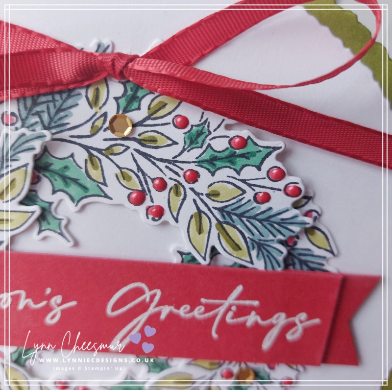 Christmas card idea with Deckled Circles dies and Joy of Noel Bundle by Stampin' Up!