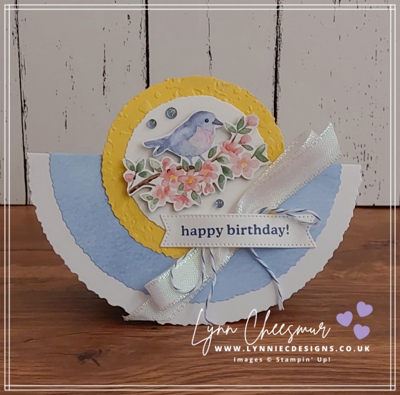 Cute Rocker Card featuring Deckled Circle Dies and Flight & Airy paper from Stampin' Up