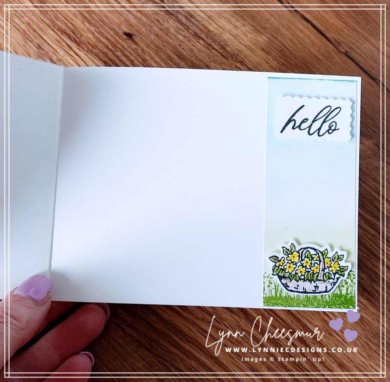 Inside view of a Bay Window card featuring Garden Meadow Bundle by Stampin' Up!