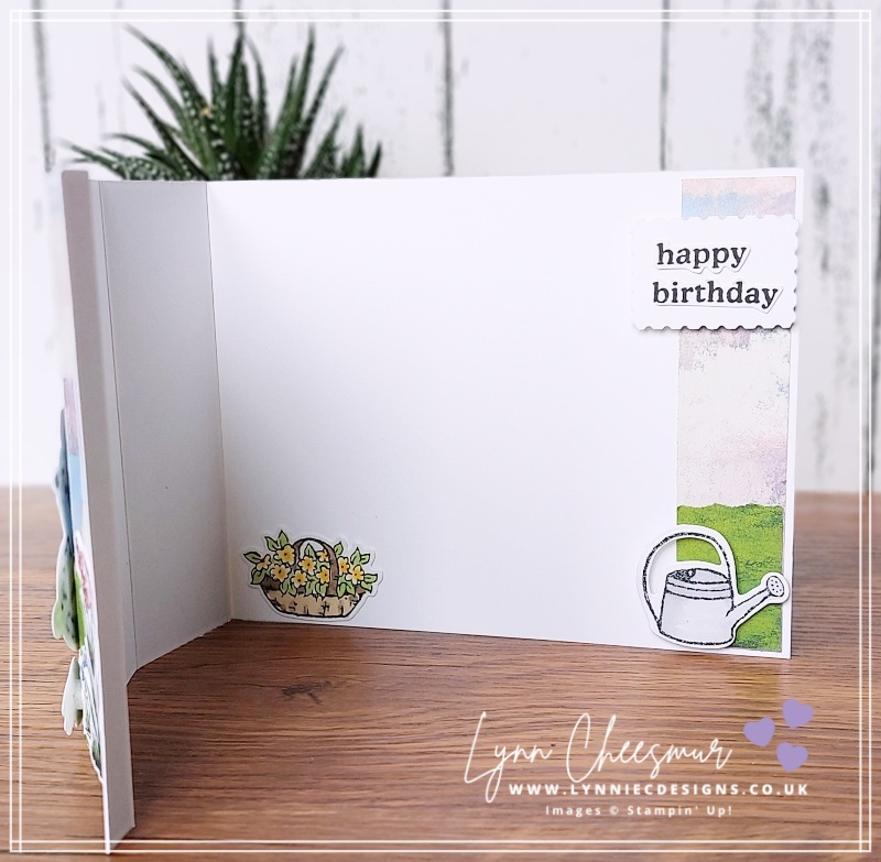 Inside of a Bay Window card featuring Garden Meadow Bundle by Stampin' Up!