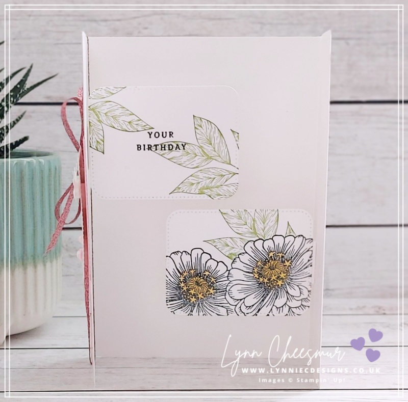 Floating Pop-Up birthday card featuring Simply Zinnia, Sentimental Park and Spotlight on Nature by Stampin' Up!