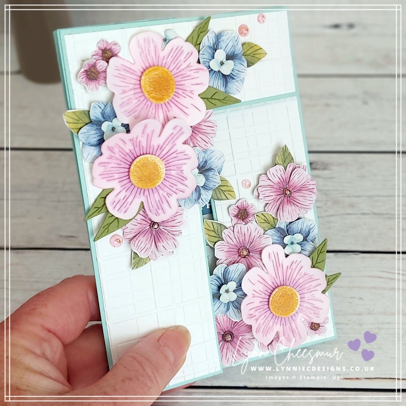 Closed double gatefold birthday card made for the July Be Inspired Blog Hop