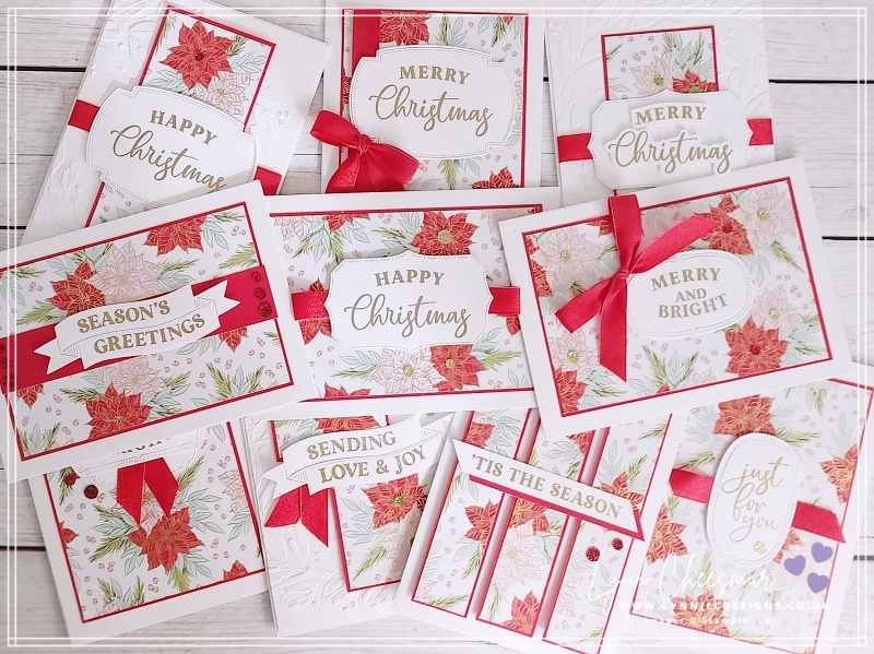 10 Christmas Cards created, with a simple One Sheet Wonder template, from one sheet of Traditions of Christmas !2" x 12" Specialty Designer Series Paper Pack 